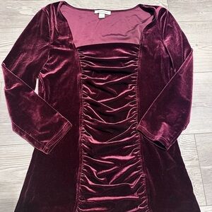Vintage Boston Proper Burgundy Velvet Top